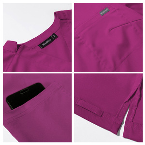 Uniforme de travail de haute qualité pour infirmières de clinique dentaire européenne et américaine, ensembles de blouses, manches courtes, pantalons, polyester, unisexe - Product Image 4