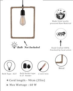 Rectangle Shape LED Bulb Pendant <b>Light</b> Indoor & Outdoor Decorative Ceiling Chandeliers Pendant <b>Lights</b> Supply Decorative Lamp - Product Image 2