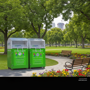 HD Outdoor Street Big Volume Eco-Friendly Rectangular Stainless Steel Standing Clothes <strong>Donation</strong> Storage <strong>Bucket</strong> for Public Garden - Product Image 4