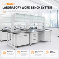 Système de mobilier de laboratoire en H personnalisé pour projets de laboratoire évolutifs avec rangement modulaire et plan de travail résistant aux produits chimiques