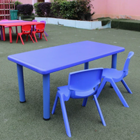 Tables et chaises en plastique pour enfants, forme carrée, design sécurisé, plusieurs couleurs, prix d'usine, personnalisables, réglables pour les repas scolaires