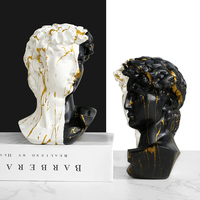 Sculpture de buste de David de Michel-Ange classique en résine, statue pour la décoration de la maison, du bureau, de la bibliothèque, de l'étagère à livres, décoration artistique et affichage d'étude