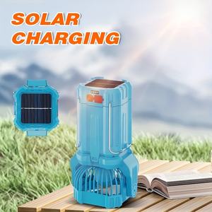 Ventilador solar multifuncional para exteriores de alta potencia, recargable por USB-C, de aleación de aluminio, impermeable, para camping. - Product Image 2