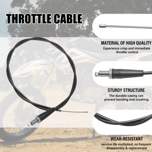 Câble de commande d'accélérateur à tête droite haute durabilité 51,18 po pour VTT 50cc-125cc, <span class=keywords><strong>moto</strong></span> tout-terrain, motocross - Product Image 2