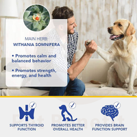 Gouttes calmantes à l'ashwagandha pour chiens et chats - OEM/ODM Pet Benefit - Liquide à base de plantes naturelles à absorption rapide - Soulage le stress, le bruit et l'anxiété