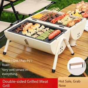 Griglia per Barbecue da Esterno, Griglia per Campeggio, Griglia per Carne con Camino, Griglia Senza Fumo per Casa, Griglia a Carbone in Acciaio - Product Image 2