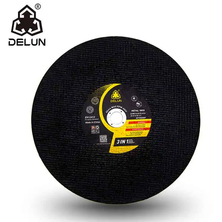 DELUN 35 years factory professional Flap disc DELUN China Manufactures direct sale cheep price high end 14 Inch 355mm Type 41 metal resin cut off wheel disc