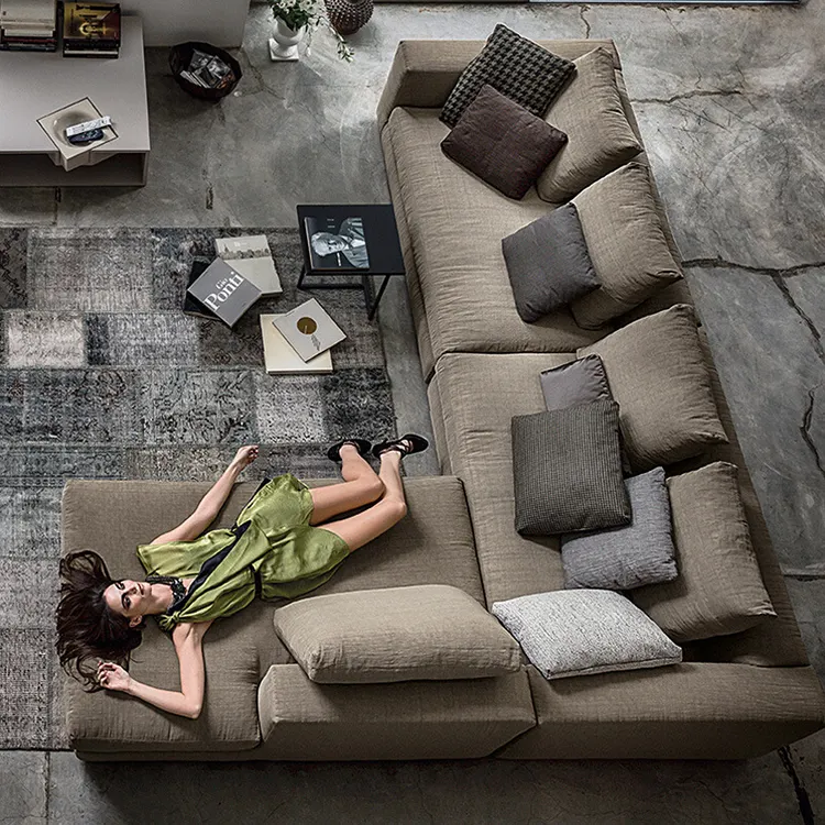 2019 mode conçoit un canapé en tissu en bois en option pour un usage domestique