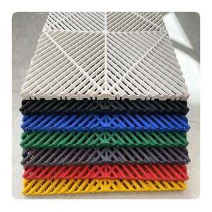 Azulejos de piso de garaje entrelazados de Pvc Alfombrilla de azulejo de piso de garaje de drenaje antideslizante - Product Image 5