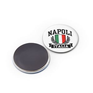 Custom Logo Naples Magnets Round Tin <b>Plate</b> Souvenir Napoli Fridge Magnet - Product Image 2