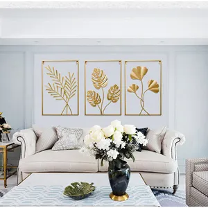 金箔吊り飾り家の壁の装飾アクセサリーマクラメ金属イチョウの葉絵画壁ステッカー装飾装飾