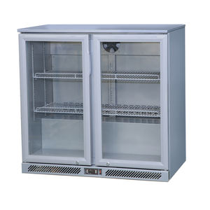 Nevera de barra de doble puerta debajo del mostrador, botella de cerveza, nevera, puerta de cristal, Enfriador de barra trasera de acero inoxidable - Product Image 1