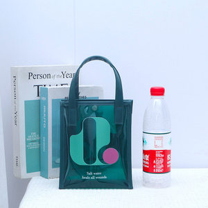 Bolso de Mano de Gran Capacidad para Mujer, Bolso de Compras de PVC y PU, Bolso de Playa Impermeable de PVC con Logotipo Grabado para Actividades al Aire Libre - Product Image 1