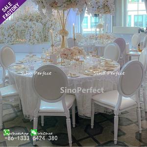 New Design Hotel Banquet Event Stackable Furniture Gold Round White <b>Chair</b> for Wedding - Product Image 1