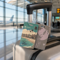 Étiquettes et tags à bagages personnalisés en PVC 0,76 mm, imperméables avec impression offset et sangle durable pour valises et sacs de voyage