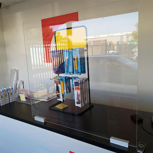 新しいデザインクリアアクリルプレキシガラスシールドカスタムキャッシャーsneezeガード保護アクリルデスクシールド - Product Image 1