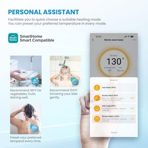 Calentador eléctrico de agua sin tanque de 13KW, control táctil, pantalla <span class=keywords><strong>LED</strong></span>, modo Niño, 240 voltios con modulación automática de potencia - Product Image 4