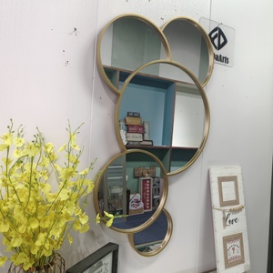 Specchio Decorativo da Parete <span class=keywords><strong>in</strong></span> Vetro Dorato di Lusso Stile Retrò 109x61cm, Decorazione per <span class=keywords><strong>Casa</strong></span> e Ufficio, <span class=keywords><strong>Vendita</strong></span> Diretta dalla Fabbrica - Product Image 4