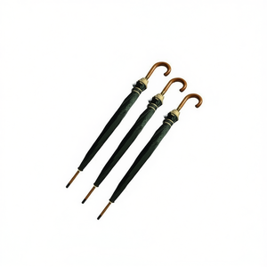 MNJ Umbrella Black 12Pcs Set With Wooden Handle For Outdoor Use - Product Image 1