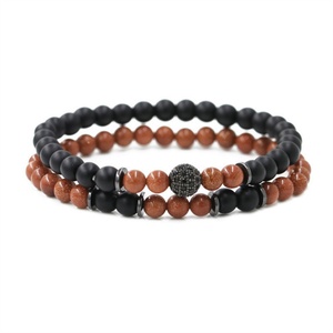 Natural Stone <b>Bracelet</b> Jewelry 6mm Lava Stone Tiger Eye Stone Unisex <b>Bracelet</b> Double Layer <b>Beaded</b> <b>Bracelet</b> - Product Image 6