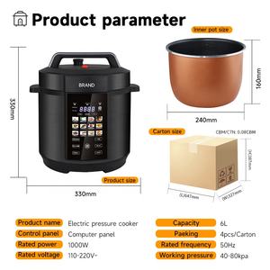 Nouvelle Cocotte-minute Électrique Multifonctionnelle 2026, Grande Capacité 6L, Affichage Couleur, Cuisinière à Pression Numérique Intelligente pour la Cuisine Domestique - Product Image 6