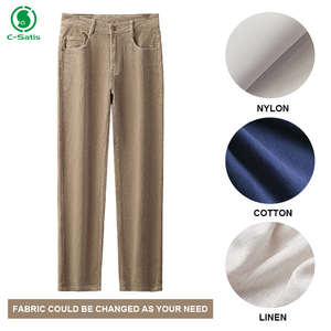 <span class=keywords><strong>Pantalon</strong></span> décontracté pour homme 2026, coupe droite ample, en velours côtelé épais, style rétro, motif, taille mi-haute, extensible - Product Image 6