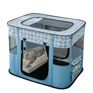 Home Indoor Outdoor Travel Camping Schnell zusammen klappbarer tragbarer Stahlrahmen Faltbarer Hund Haustier haus Crate Kennel mit Mesh Mat