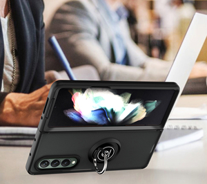 Funda con Soporte para Teléfono Móvil Samsung <span class=keywords><strong>Z</strong></span> Flip3, Carcasa con Anillo Magnético de PC <span class=keywords><strong>y</strong></span> TPU para <span class=keywords><strong>Galaxy</strong></span> <span class=keywords><strong>Z</strong></span> <span class=keywords><strong>Fold</strong></span> <span class=keywords><strong>3</strong></span> - Product Image 1