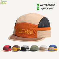 Casquette de camping à séchage rapide avec logo personnalisé, maille respirante, protection UV, visière plate, réglable, pour sports de plein air, randonnée, course à pied