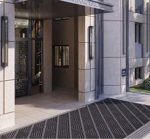 Paillasson extérieur assemblé Tapis antidérapant résistant au vent avec drainage pour patio garage - Product Image 5