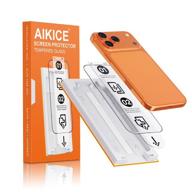 AIKICE Paper Magic Box Easy Installer HD Screen Protector Installation Kit Dust Free Tempered Glass for IPhone17 16 15 Pro Max