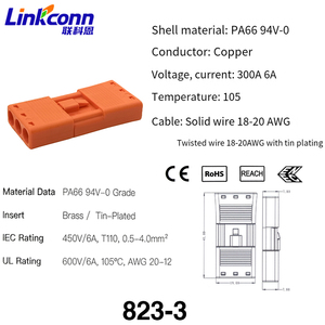 823 2Pin 3Pin Female Male US Standard Orange Plug In Electrical Terminal Block Connector For <b>LED</b> <b>Lighting</b> - Product Image 5