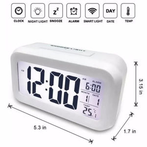 Horloge de table numérique intelligente avec alarme, affichage <span class=keywords><strong>LED</strong></span>, calendrier et écran LCD - Product Image 3