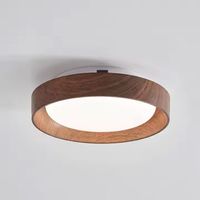 Plafonnier en noyer nordique Design minimaliste postmoderne Éclairage de chambre et d'étude Éclairage de plafond à économie d'énergie Protection des yeux