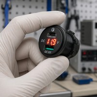 Prise QC3.0 ON/OFF avec Voltmètre Rouge, Chargeur USB pour Moto, Chargeur USB Type C pour Téléphone, GPS, Caméra