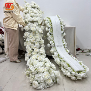 SMOOTH - Camino de Mesa Decorativo para Bodas, con Rosas de Seda Blancas, Camino de Mesa Artificial con Flores, en Oferta - Product Image 2