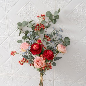 CallaFloral Ramo de Rosas Artificiales de Tela Plástica Tejida para Decoración del Hogar y Bodas CF02141 - Product Image 3