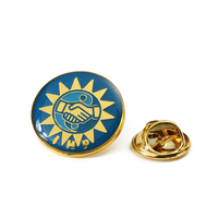 Épingles de fabricant de moules en stock, épingles de revers en résine époxy plaqué or, petites épingles rondes en métal en alliage de zinc 2d 3D pour casquettes ou costumes