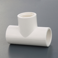 Raccord en T en PVC à filetage interne femelle 1/2-1 pouce, norme ASTM, Schedule 40, pour alimentation en eau sous pression, connecteur en plastique, usine SAM-UK