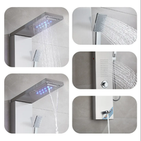 Offre Spéciale de luxe douche pluie colonne tête salle de bain acier inoxydable mural cascade douche panneaux