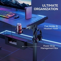 Bureau de travail extensible moderne en acier inoxydable AOR avec porte-gobelet et crochet pour casque, personnalisation d'usine