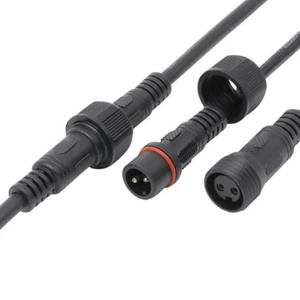Водонепроницаемый кабель питания QUANWEI 2pin/3pin DC, водонепроницаемый кабель для светодиодов (штекер/гнездо), трехжильный сигнальный кабель с гайкой - Product Image 1