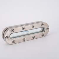 Vitre de visualisation longue en acier inoxydable poli 304/316L – Fenêtre de mesure de niveau de liquide sanitaire pour l'industrie pétrolière et gazière