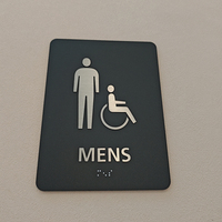 Panneau WC Braille Personnalisé Étanche avec Impression Découpée Conforme ADA pour Hôpitaux, Centres Commerciaux, Écoles, Hôtels