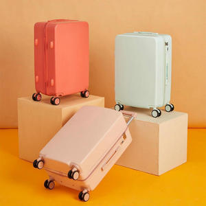 Women's 20-Inch Spinner <b>Suitcase</b> With <b>Lock</b> Solid Color Carry-On Travel Luggage For Leisure - Product Image 1