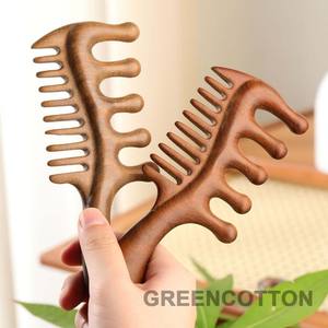 Custom Logo Sandalwood Massage <strong>Comb</strong> with Thick and Fine Teeth Scalp Massage <strong>Comb</strong> <strong>Hair</strong> Straightener <strong>Comb</strong> for Scalp Daily Grooming - Product Image 5