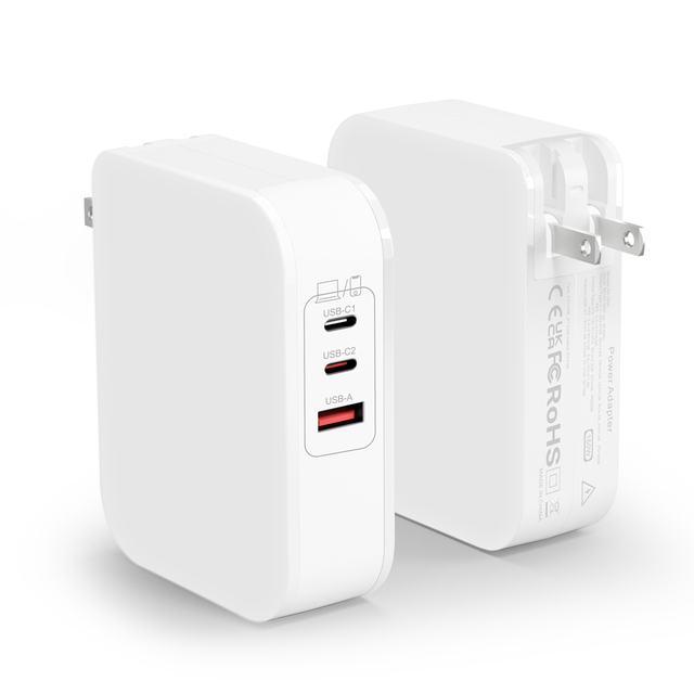 PD 160W USB C GaN 3-Port Fast Charging Station PD QC Foldable Wall Charger Portable Laptop Adapter for MacBook