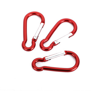 New Fashion Aluminum bottle holder 80mm j hooks Locking Carabiner Clips for Camping, Hiking, Outdoor key carabiner
