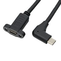 Kabel Ekstensi USB C Panel Mount USB3.2 0.5m 20Gbps 100W 40k 60HZ