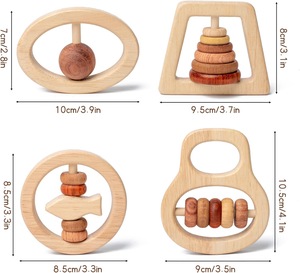 Jouets en <span class=keywords><strong>bois</strong></span> pour bébé pour 0-12 mois bébé <span class=keywords><strong>hochet</strong></span> en <span class=keywords><strong>bois</strong></span> garçons et filles cadeau de dentition en <span class=keywords><strong>bois</strong></span> - Product Image 2